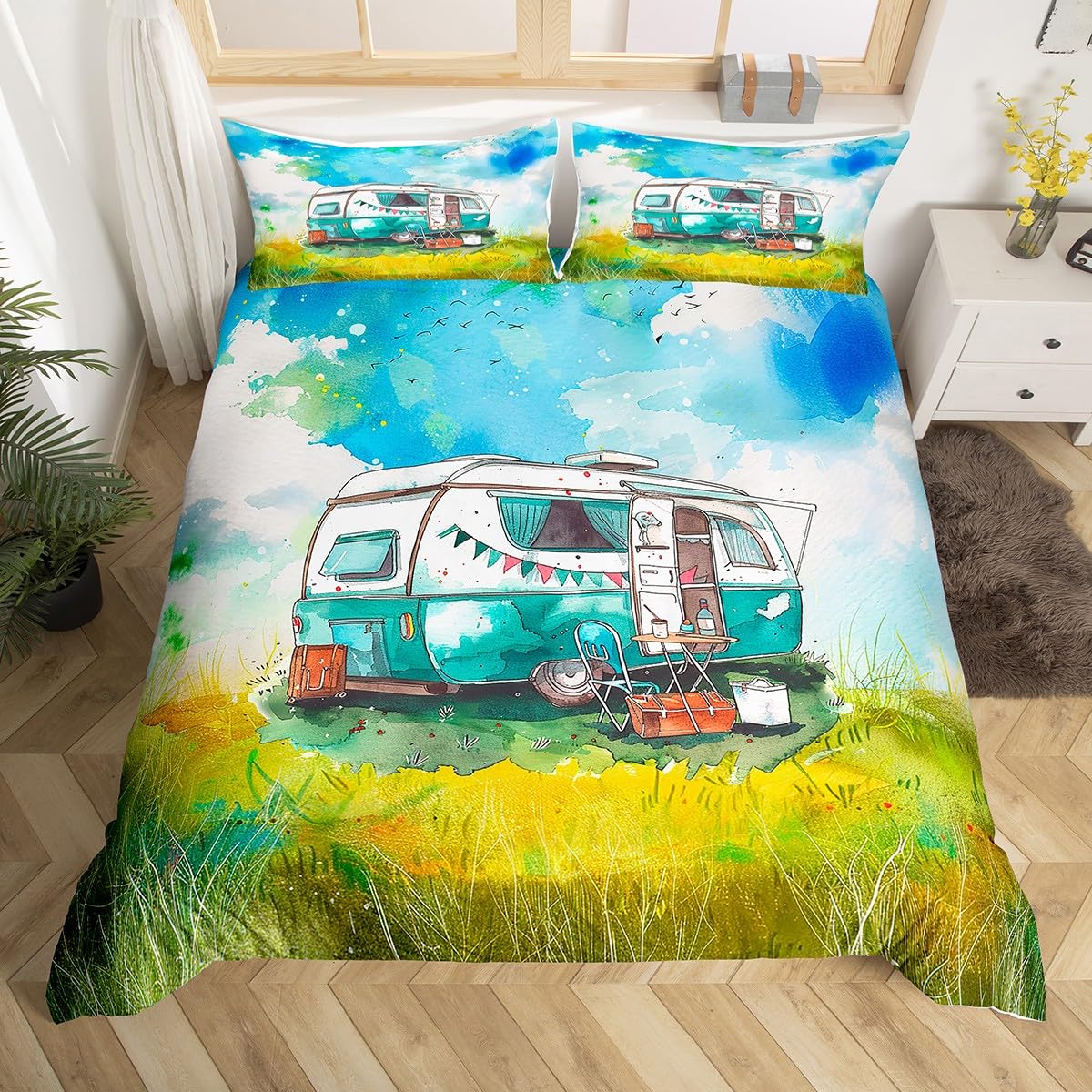 غطاء لحاف Happy Camping، طقم أ - مراجعة Outdoor Adventure Quilt وسعره