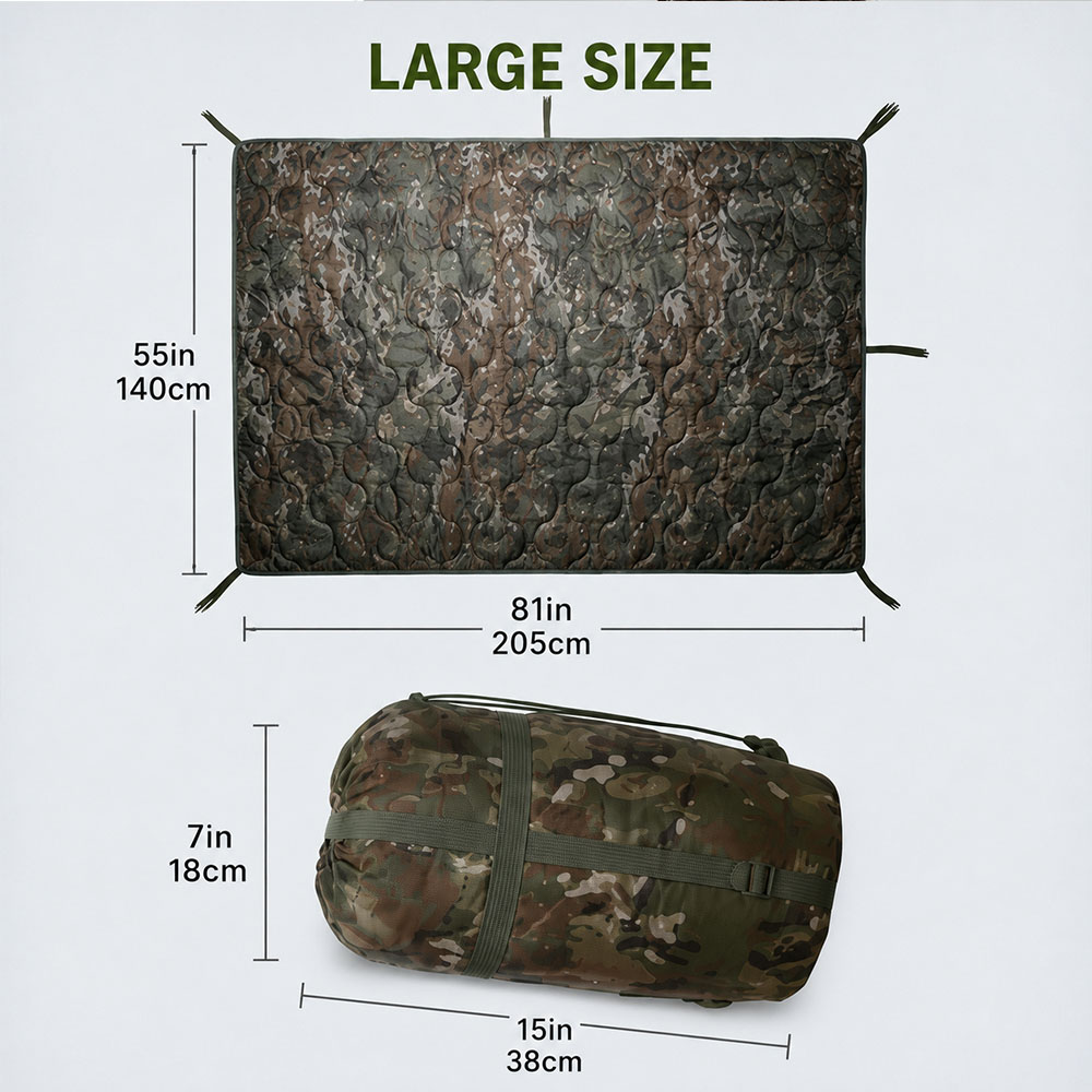 بطانية تخييم مموهة مع سحاب قاب - مراجعة Outdoor Adventure Quilt وسعره