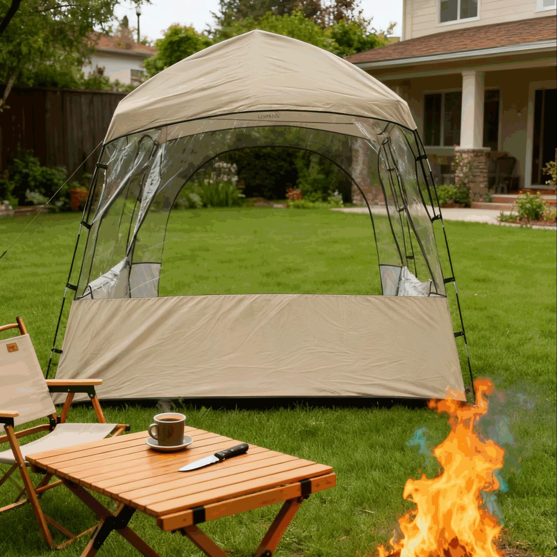 الحدائق والباحات والمغامرات ال - مراجعة Outdoor Adventure Dome Shelter وسعره
